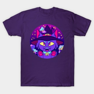 Mushroom Witch Cat T-Shirt